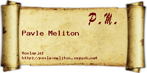 Pavle Meliton névjegykártya